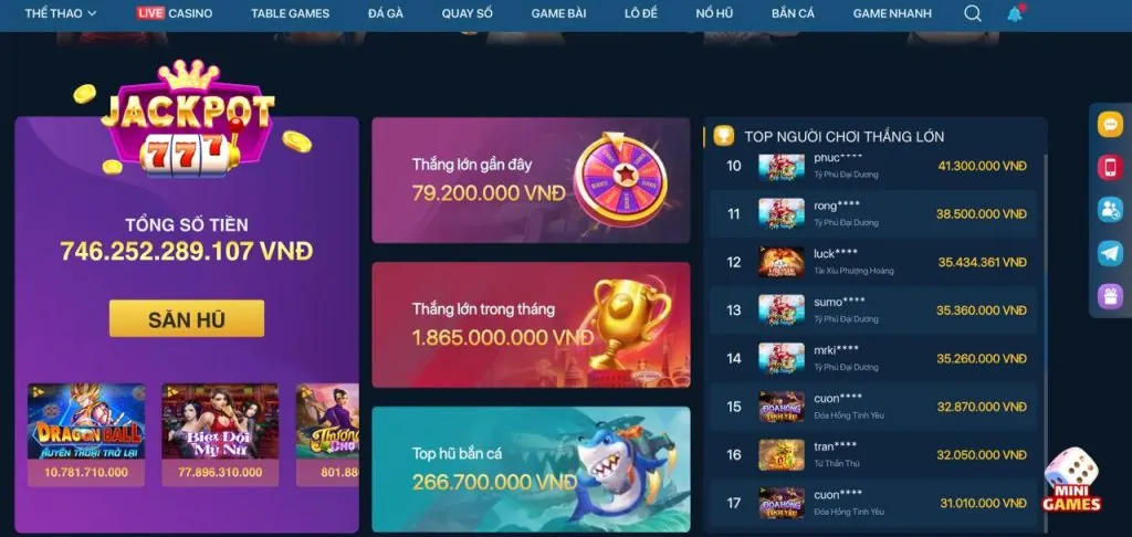 Đa dạng các trò chơi tại bj99